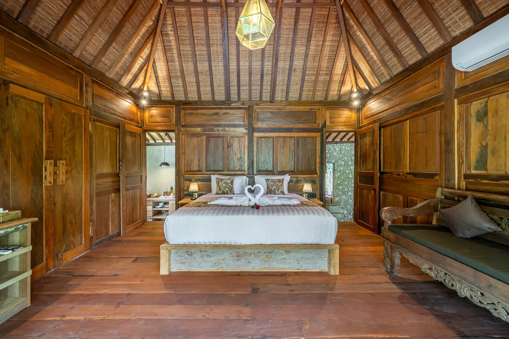 Master bedroom with jungle view at luxury Saughina Ubud private villa